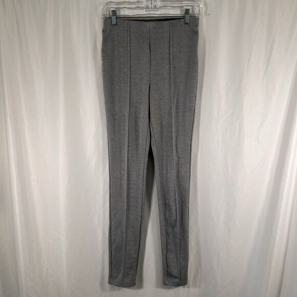 New Tahari Jeggings Womens Small White Grey Striped Seam Front Pull On High Rise - Picture 1 of 9